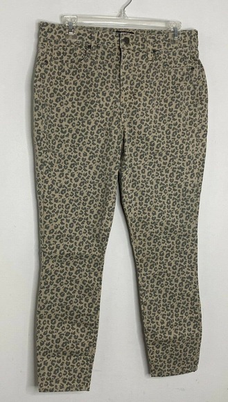 Not Your Daughters Jeans NYDJ for Chico's Leopard Print Skinny Jeans Size 8 - Picture 2 of 6